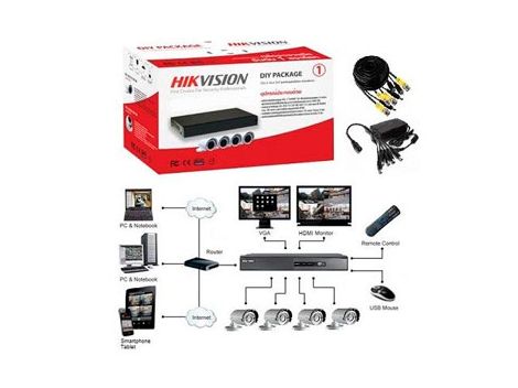 Комплект TurboHD видеонаблюдения Hikvision DS-J142I/7104HQHI-F1/N